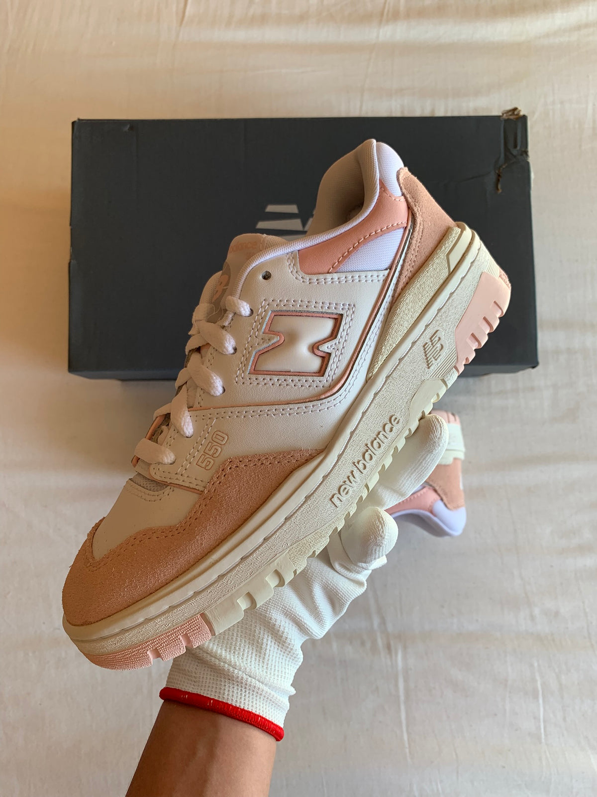 New Balance 550 GS "White Pink Sea Salt"