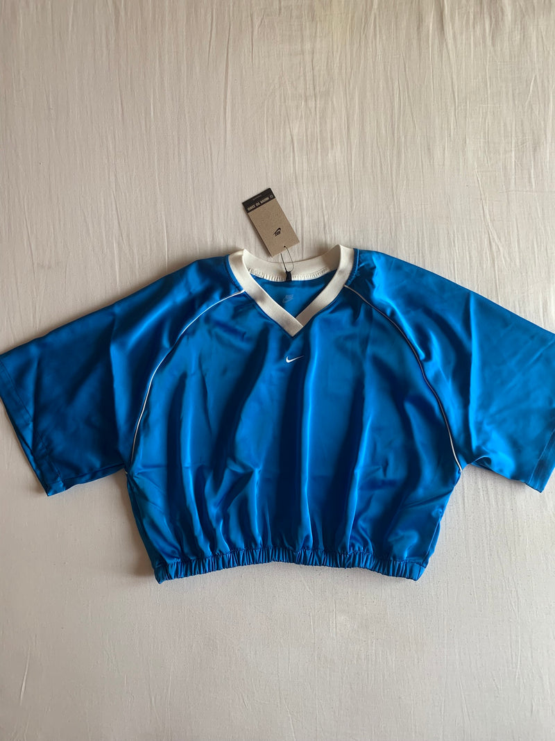 Camisa Oversize de Satén "Azul"