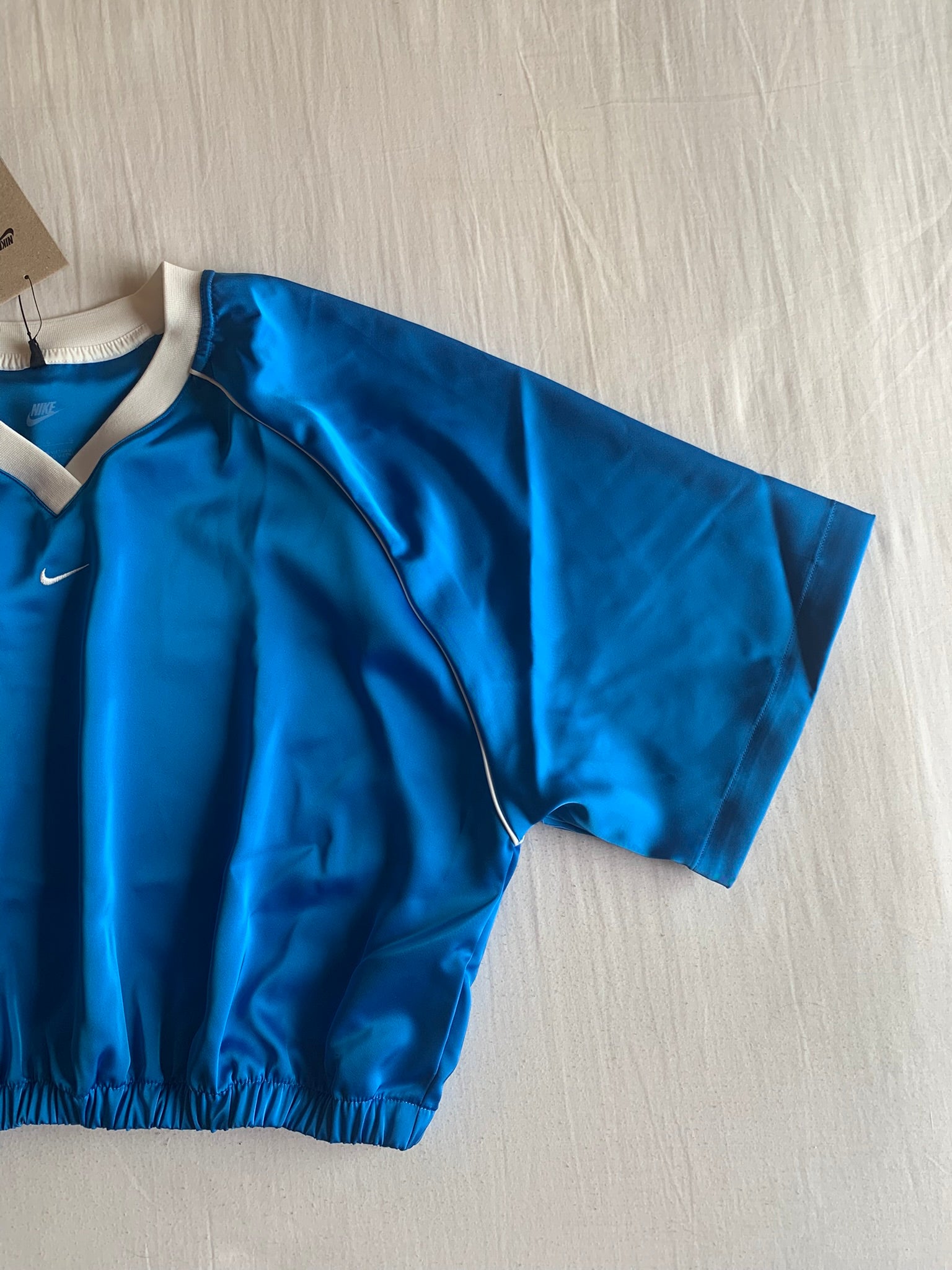 Camisa Oversize de Satén "Azul"