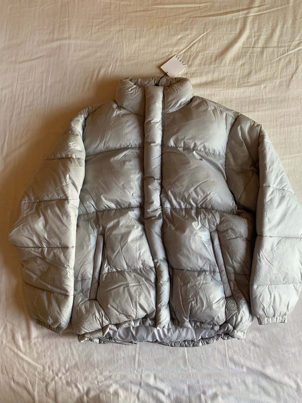 Abrigo Acolchado Zara Gris Plata