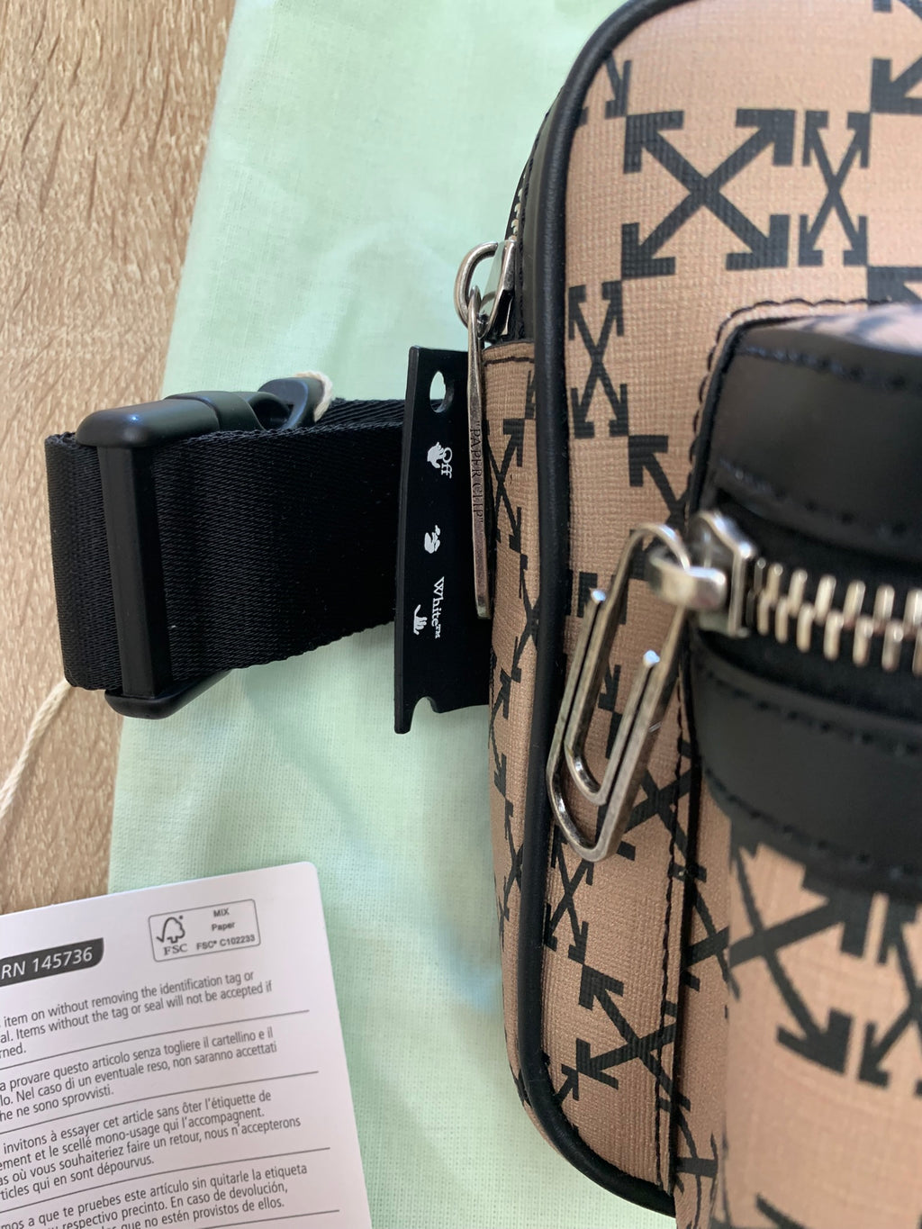 Bandolera Off-White Arrows Monograma Camel