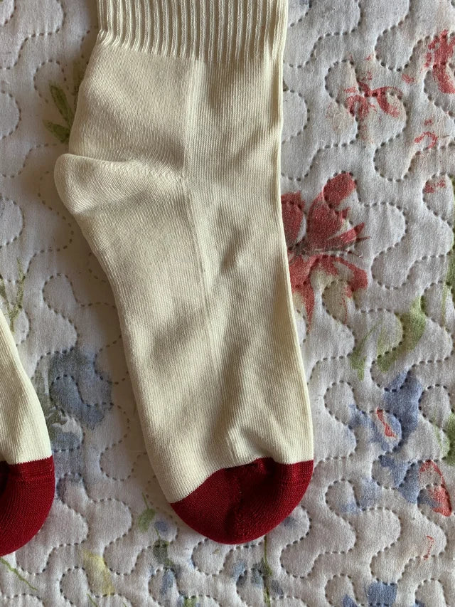 Calcetines Nude Project Racing Beige y Rojo