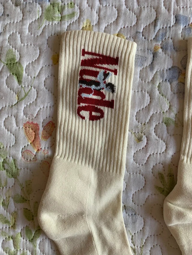 Calcetines Nude Project Racing Beige y Rojo