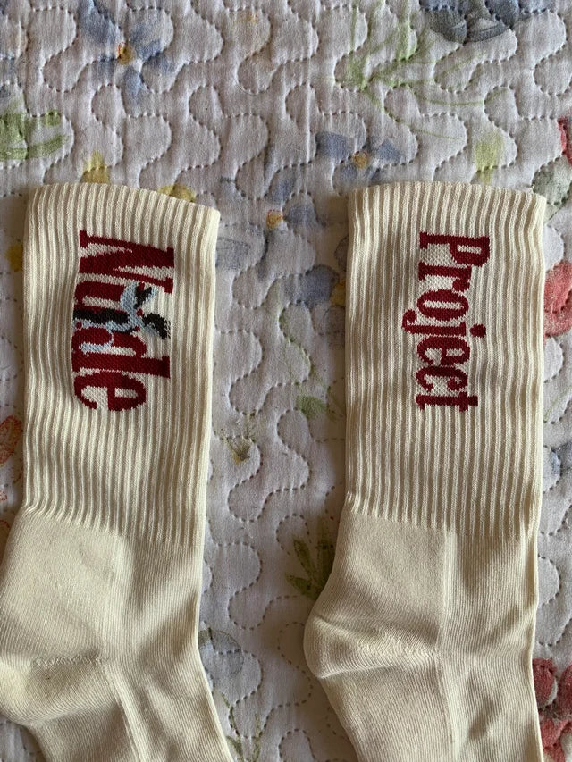 Calcetines Nude Project Racing Beige y Rojo