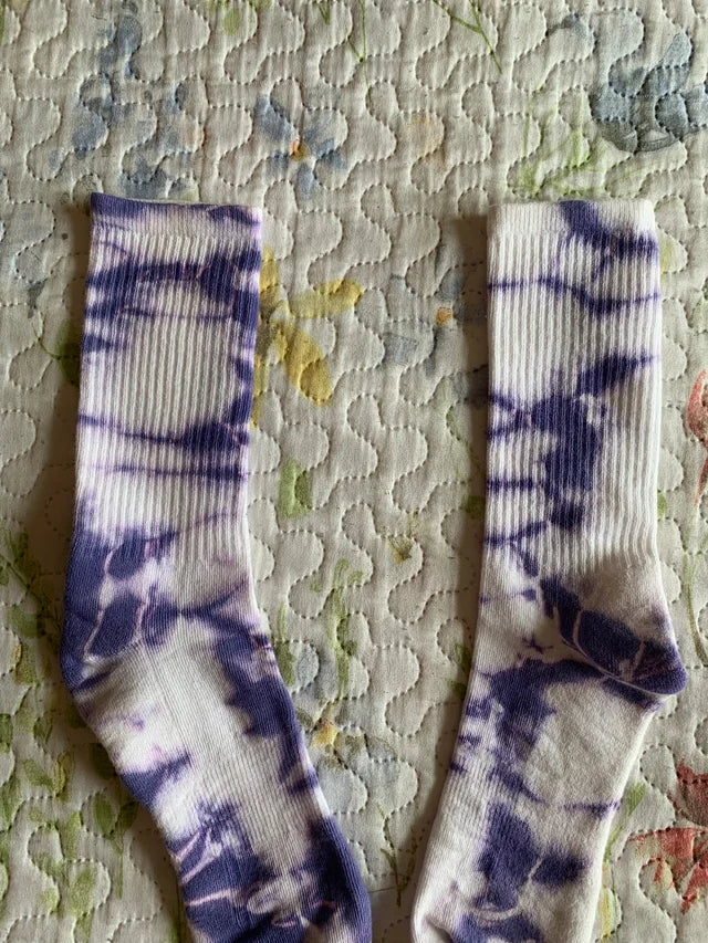 Calcetines Bershka Tie-Dye Morados y Blancos
