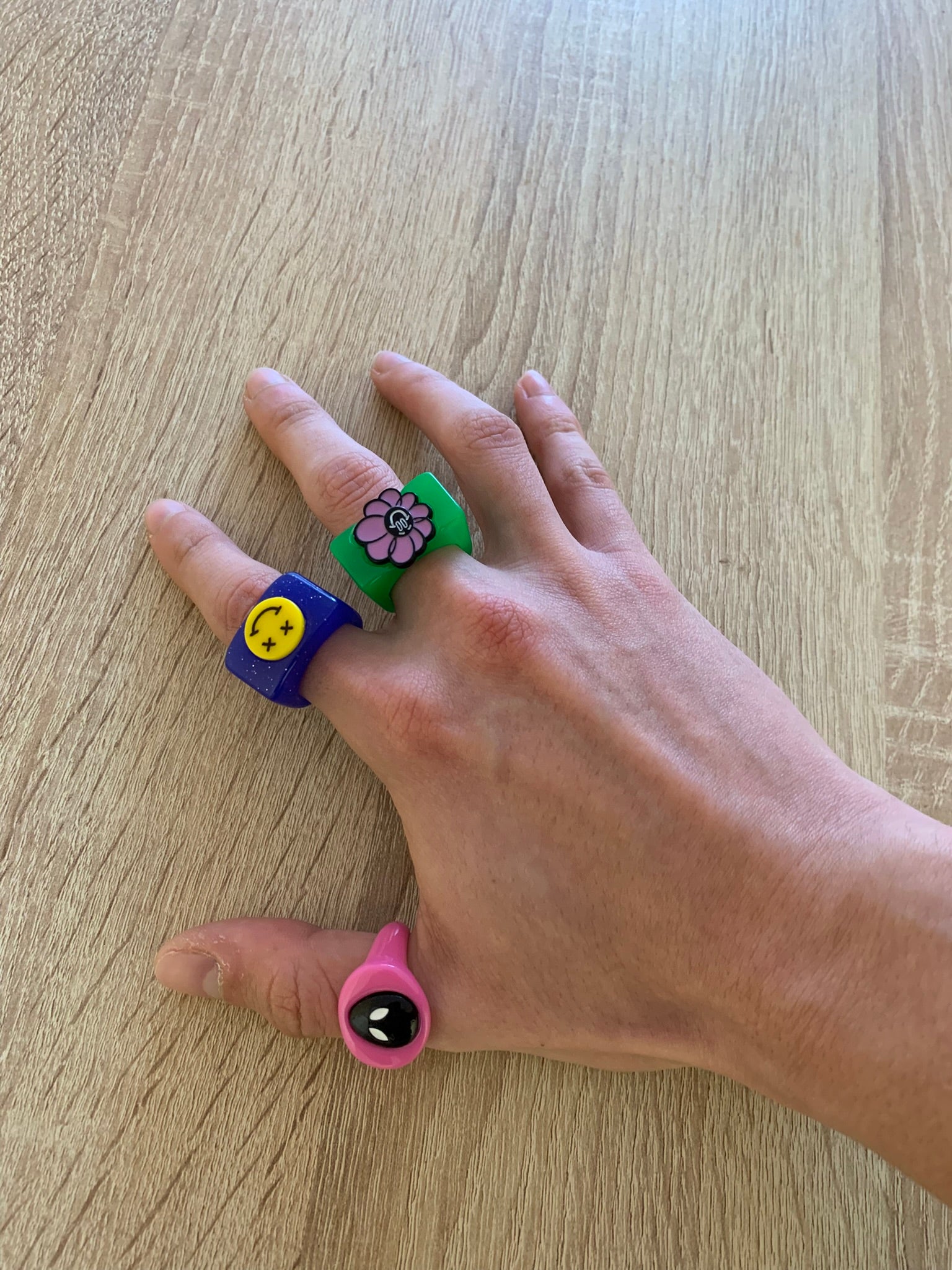 Pack 3 Anillos Bershka Resina