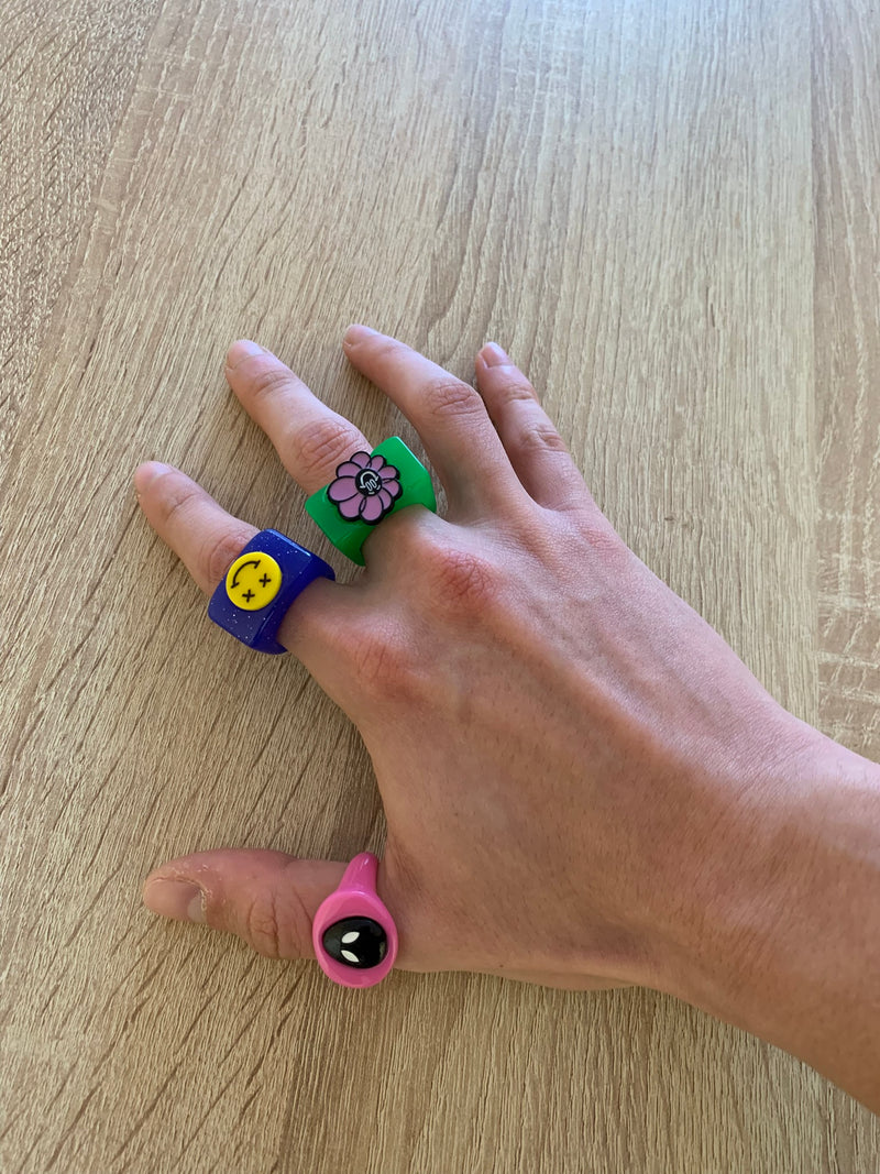 Pack 3 Anillos Resina "Multicolor"