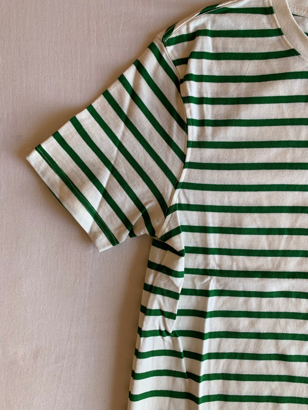 Camiseta Zara Rayas Crudo y Verde