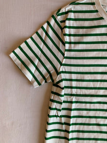 Camiseta Zara Rayas Crudo y Verde