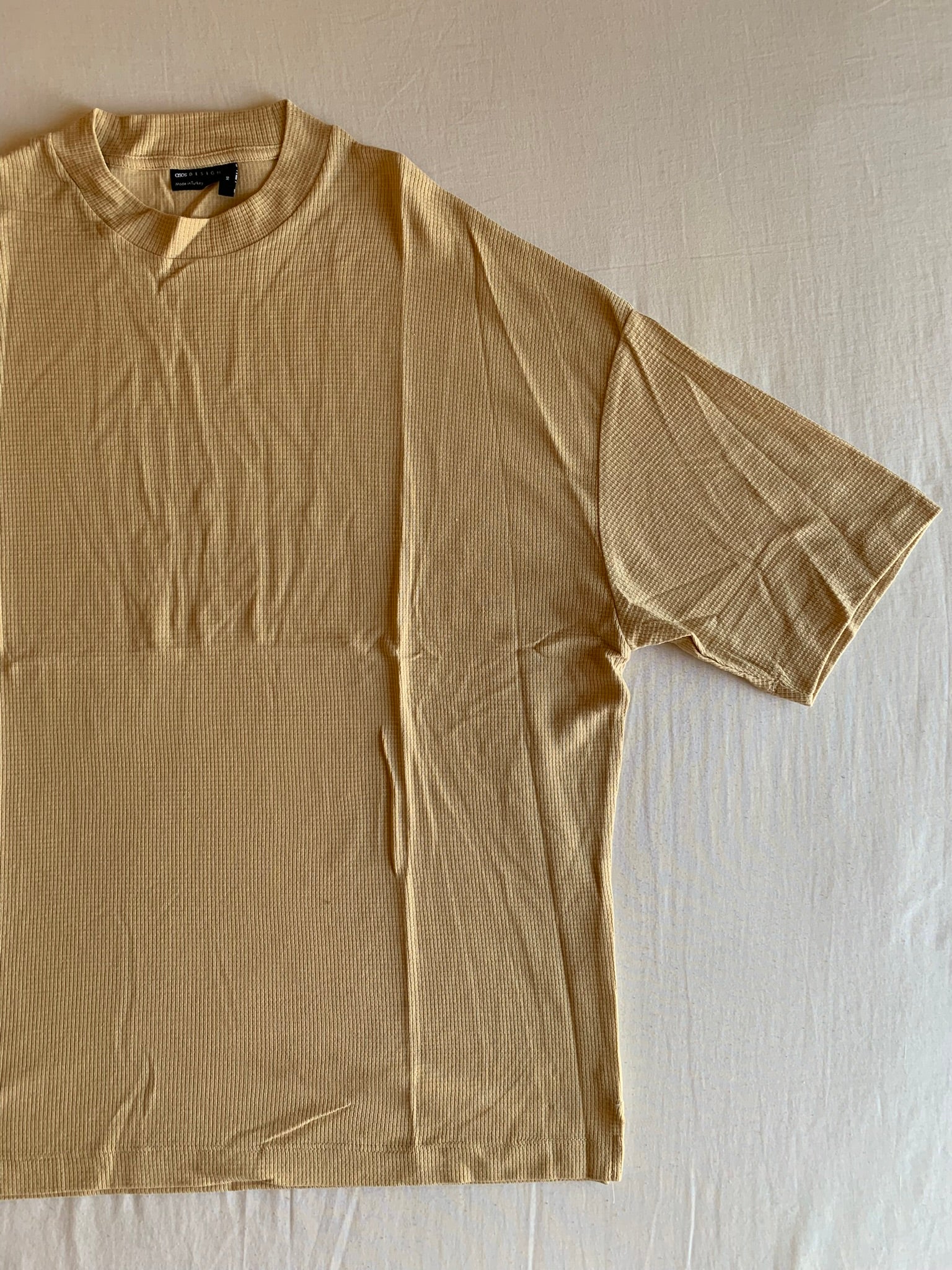 Camiseta ASOS Design Oversize Camel Waffle
