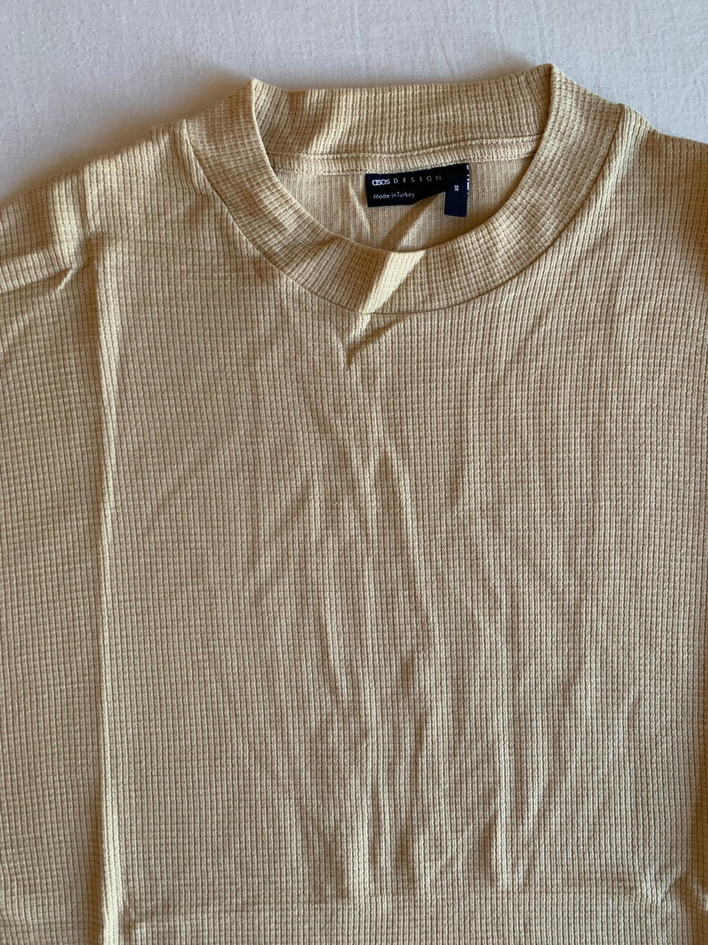 Camiseta ASOS Design Oversize Camel Waffle