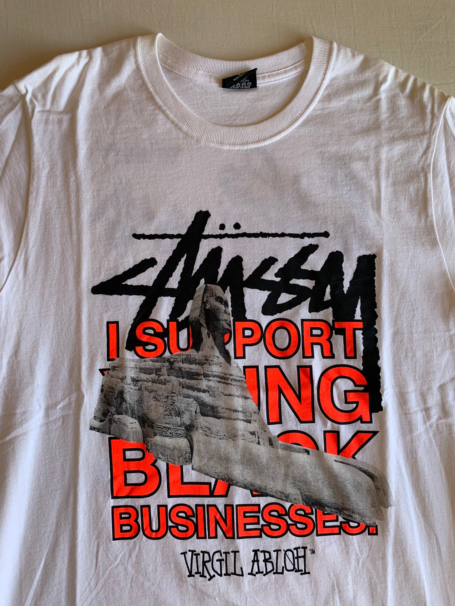 Camiseta Stüssy x Off-White Virgil Abloh World Tour