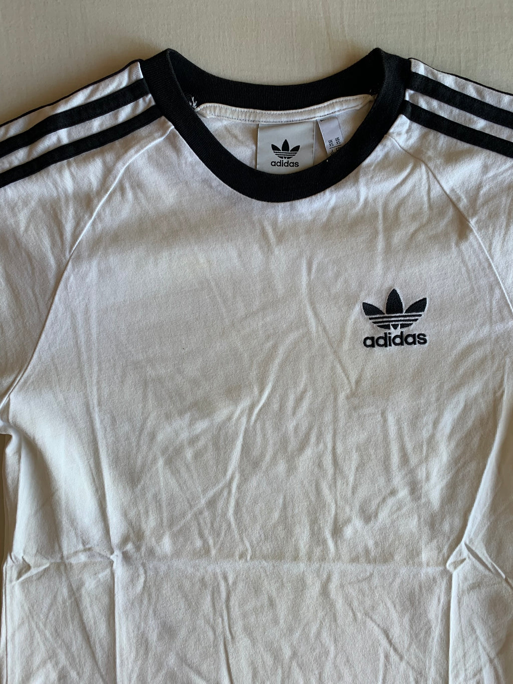 Camiseta Adidas 3 Bandas Trefoil Blanca