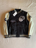 Chaqueta Varsity Zara Cross Wired Negra y Crudo