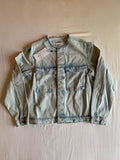 Cazadora Vaquera Zara Acid Wash sin Cuello