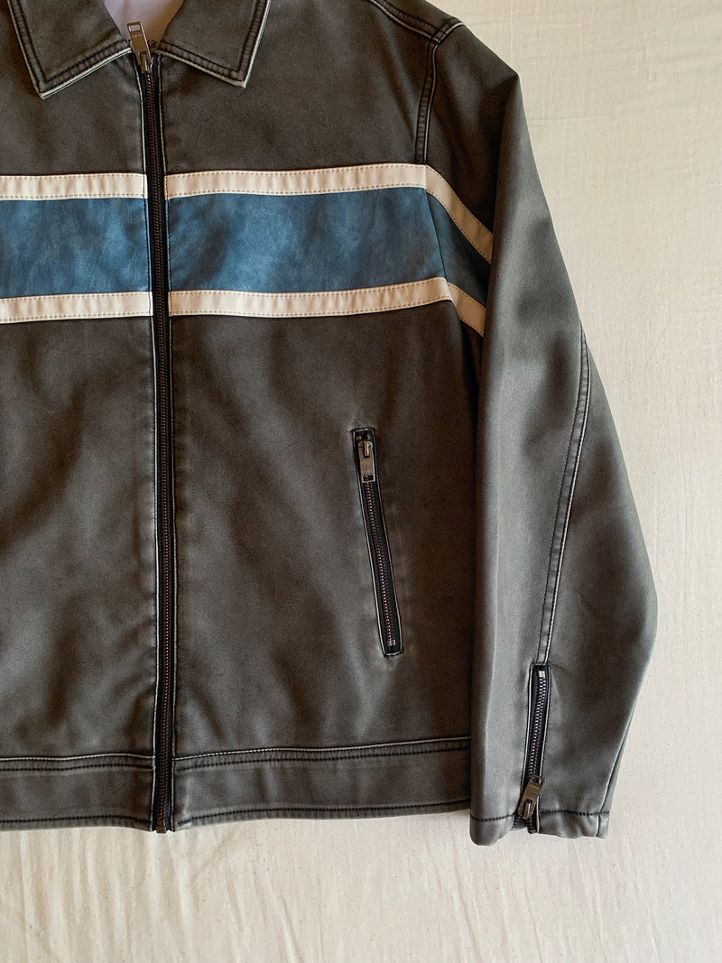 Chaqueta Polipiel Racing "Gris"
