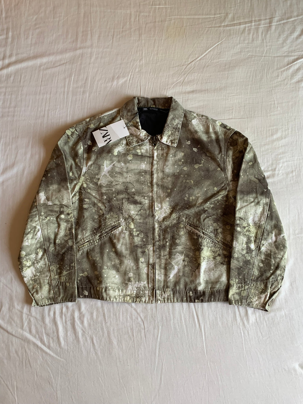 Chaqueta Zara Estampado Camuflaje Verde