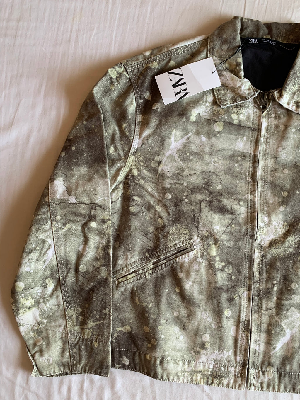 Chaqueta Zara Estampado Camuflaje Verde