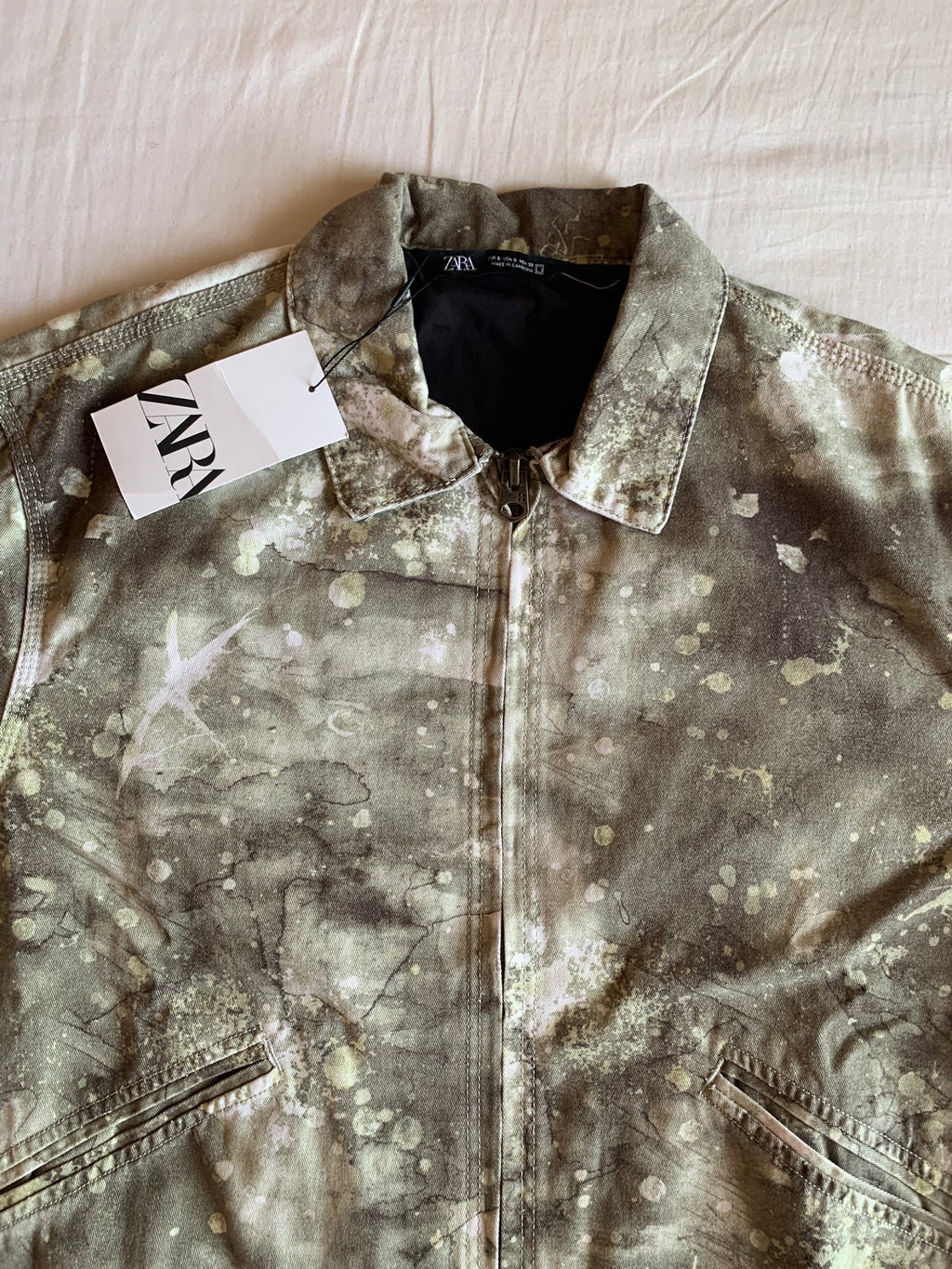 Chaqueta Zara Estampado Camuflaje Verde