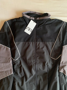 Track Jacket Zara Nylon Colorblock Gris y Malva