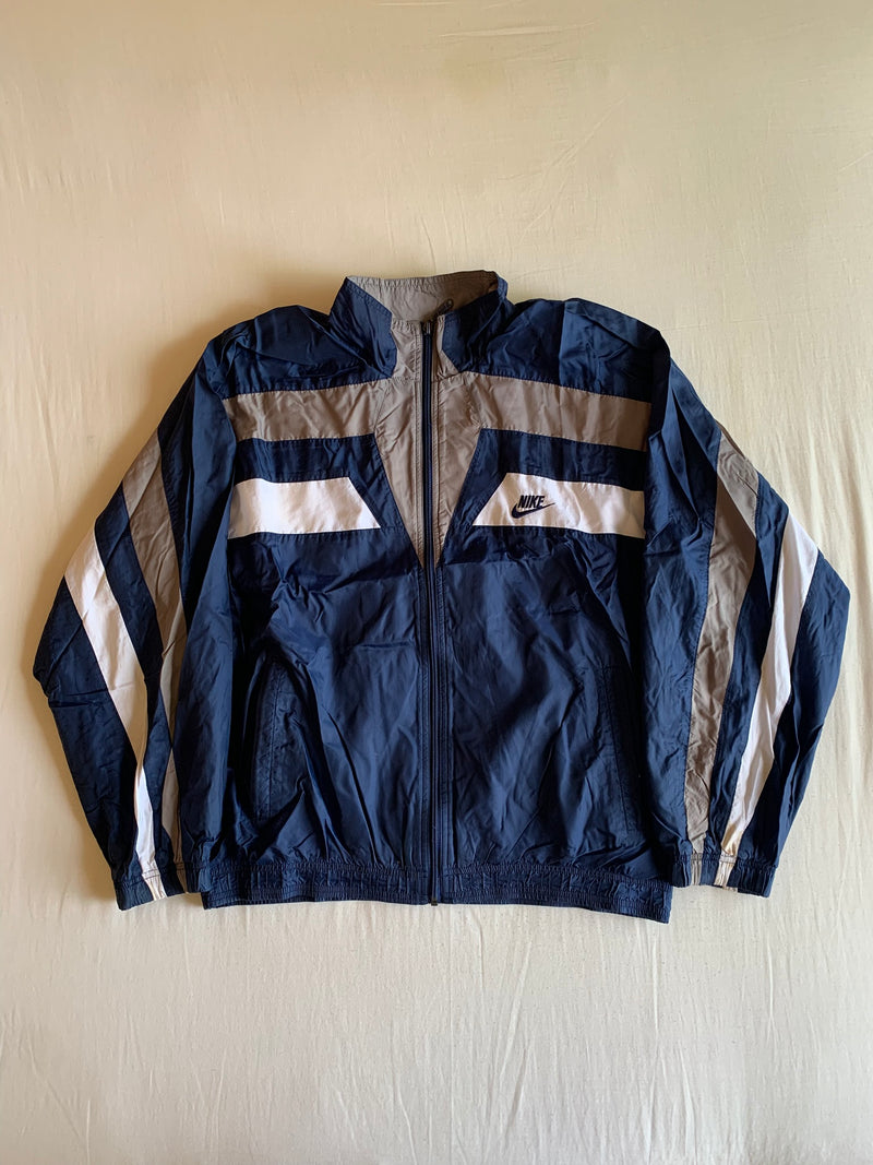 Cortavientos Vintage "Marino y Gris"