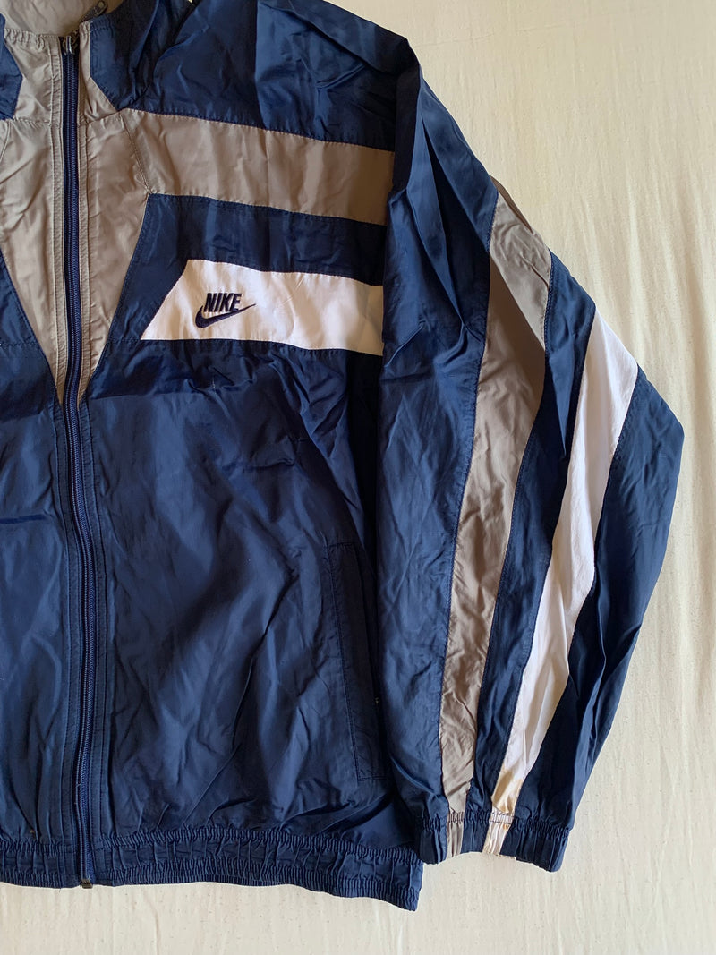 Cortavientos Vintage "Marino y Gris"