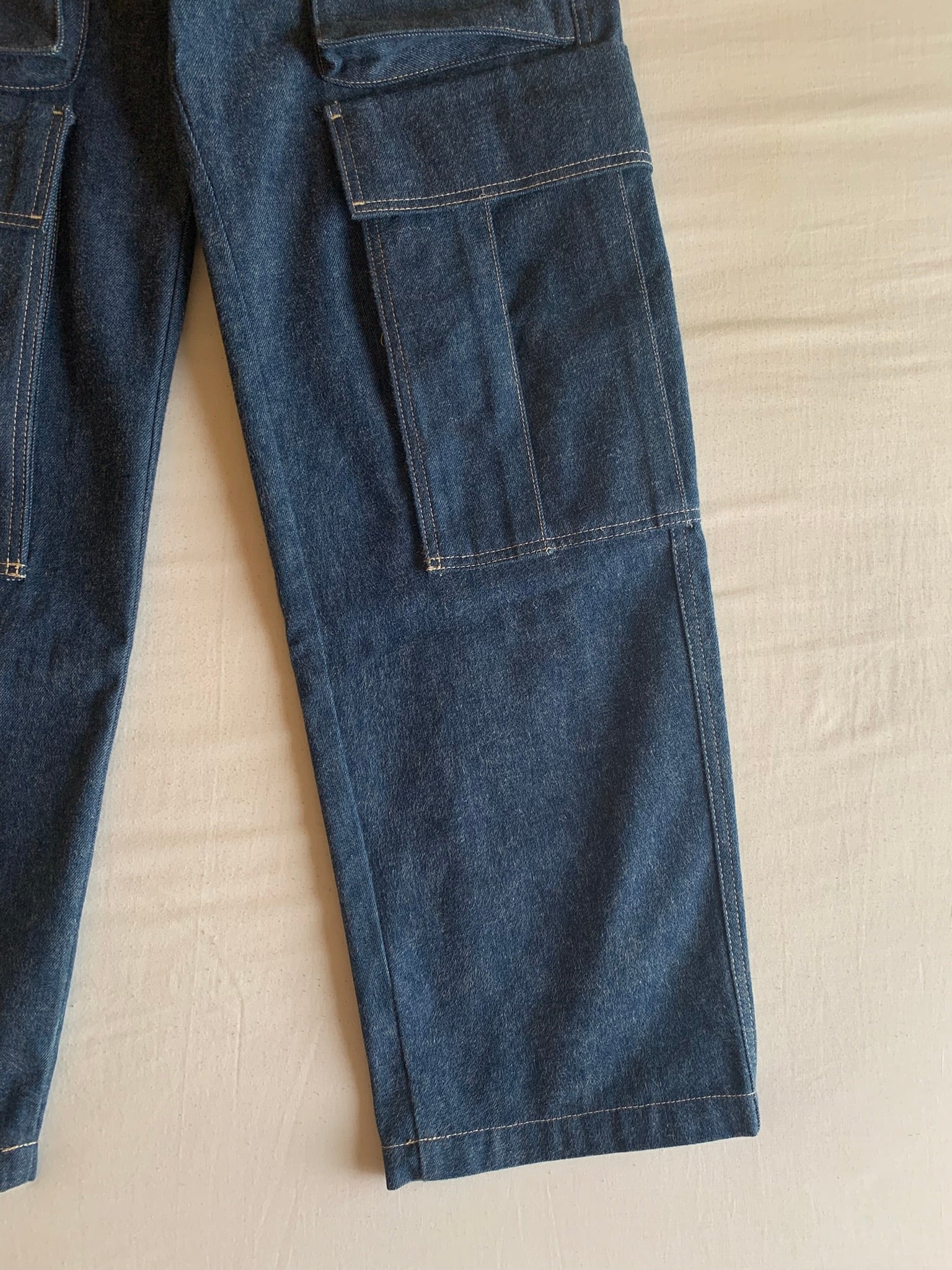 Pantalón Cargo Zara Denim Pierna Ancha