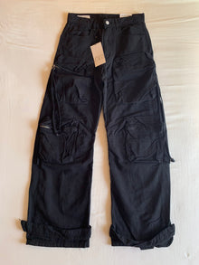 Pantalón Cargo Zara Negro Multibolsillo