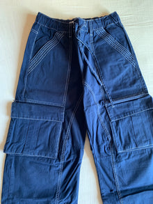 Pantalón Cargo Zara Azul Multibolsillo