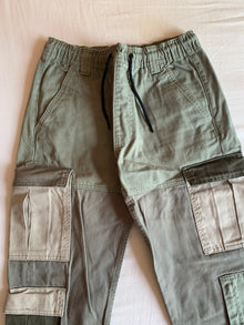 Pantalón Cargo Bershka Colorblock Verde
