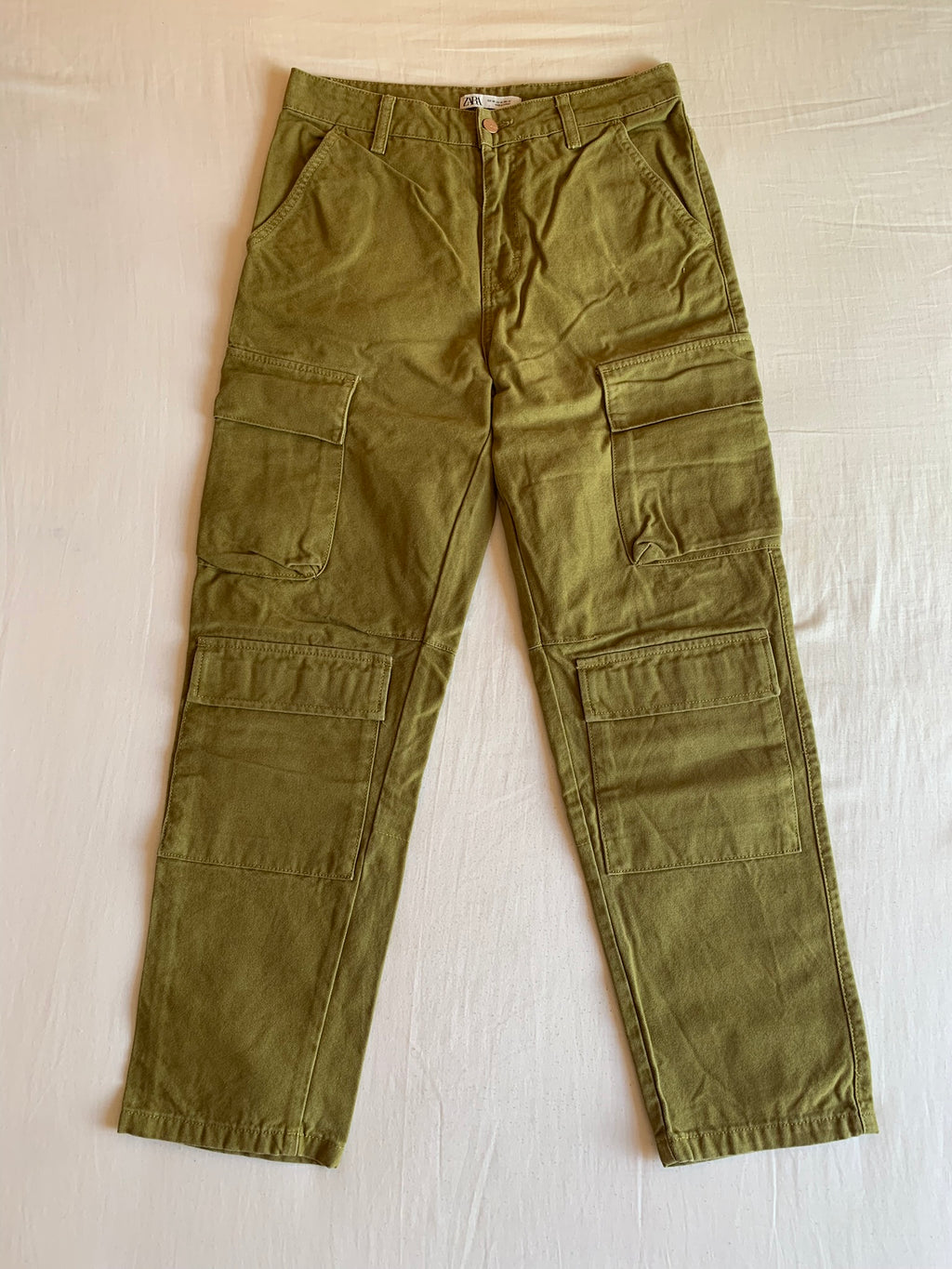 Pantalón Cargo Zara Verde Oliva