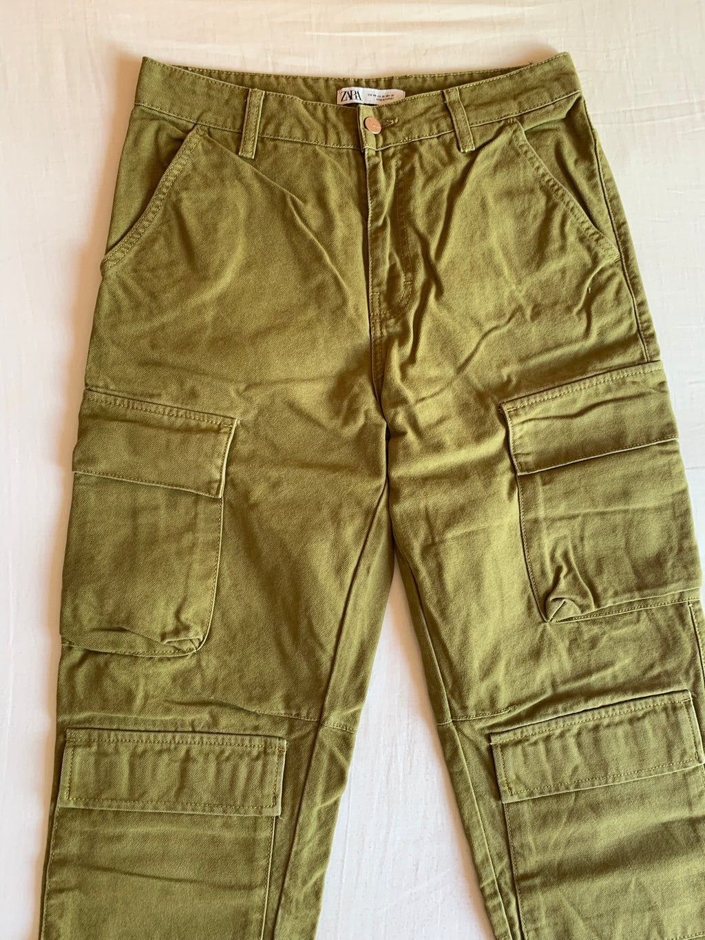 Pantalón Cargo Zara Verde Oliva