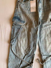 Pantalón Cargo Zara Denim Claro