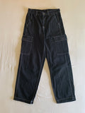 Pantalón Cargo Bershka Negro Pespunte Contraste