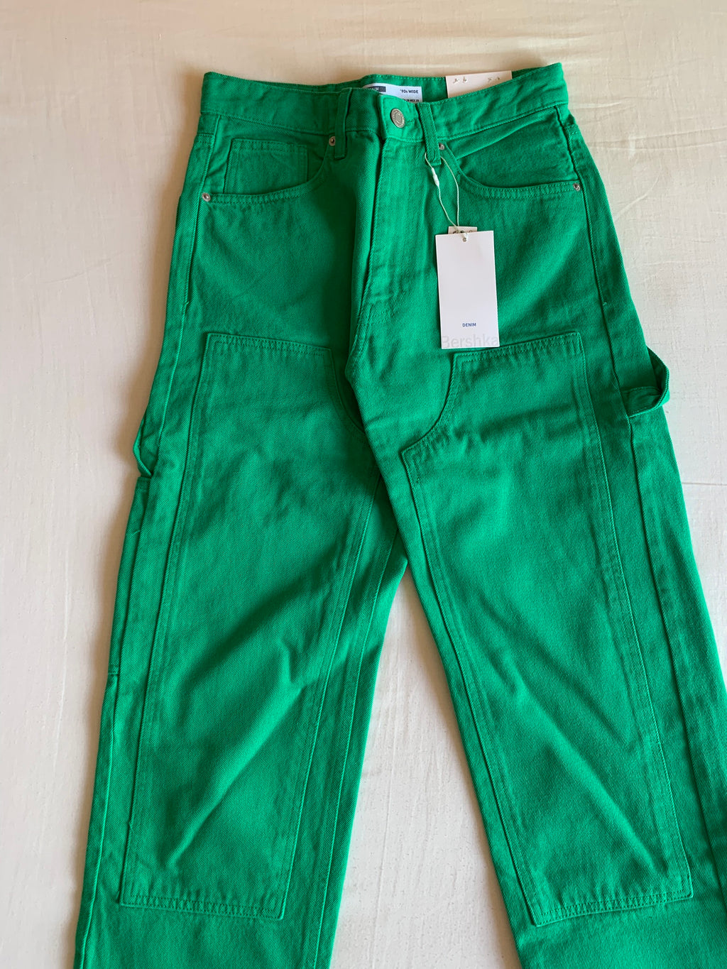 Pantalón Carpenter Bershka Denim Verde 90s