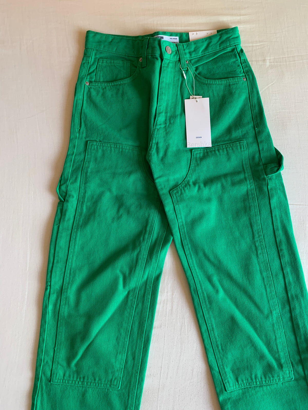Pantalón Carpenter Bershka Denim Verde 90s