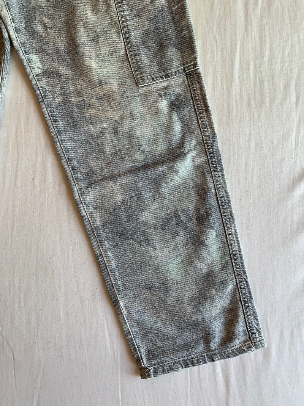 Pantalón Carpenter Bershka Denim Gris Baggy
