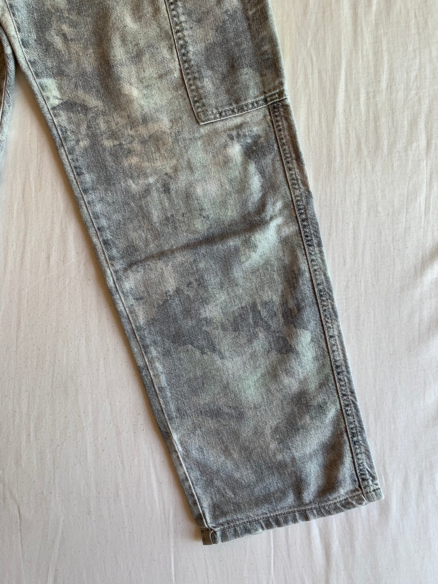 Pantalón Carpenter Bershka Denim Gris Baggy