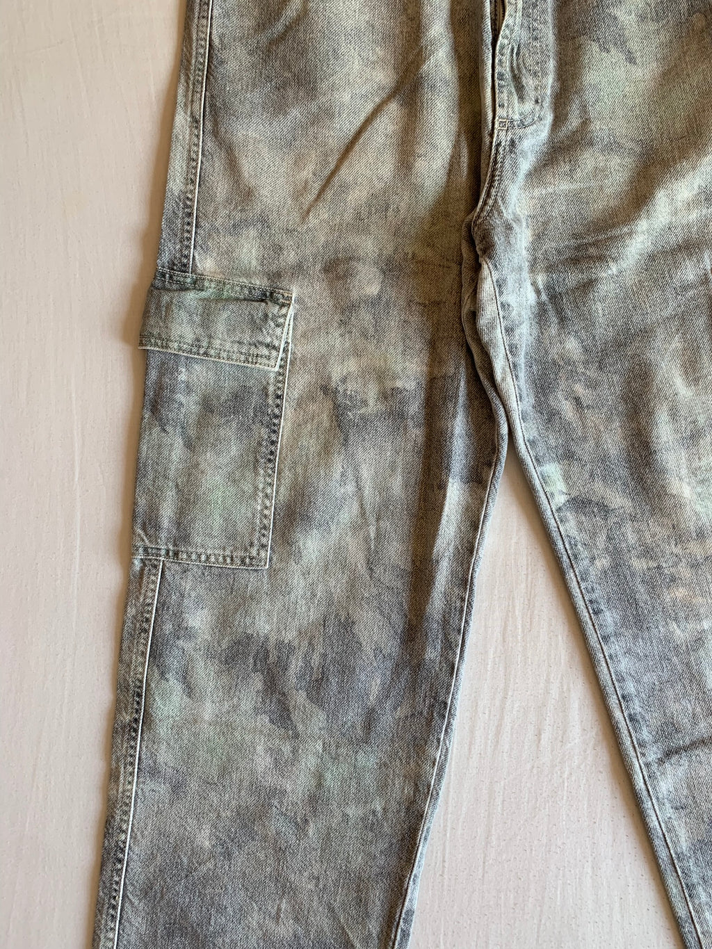 Pantalón Carpenter Bershka Denim Gris Baggy