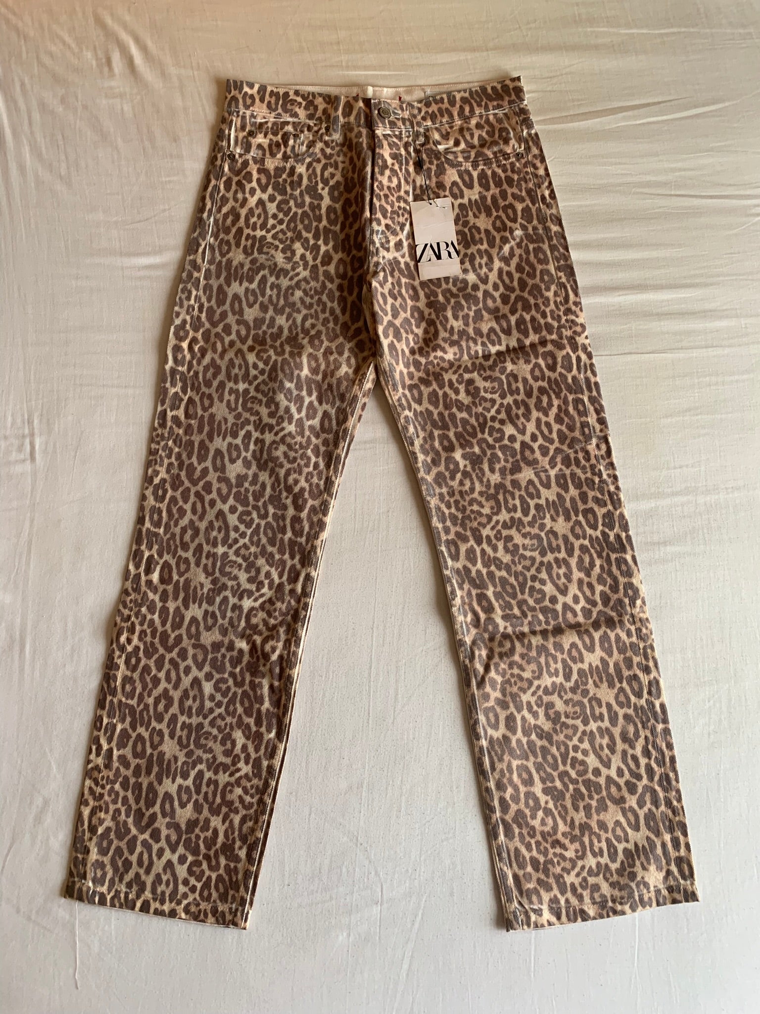 Vaquero Zara Recto Animal Print Leopardo