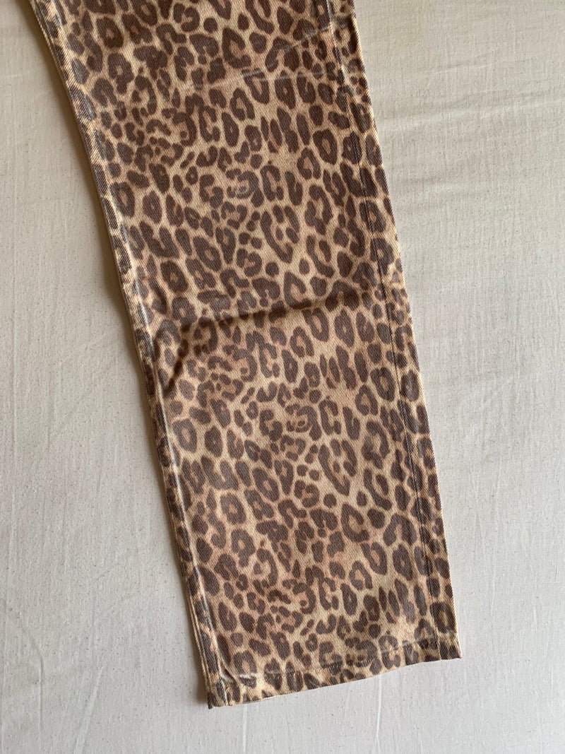 Vaquero Recto Animal Print Leopardo "Marrón"