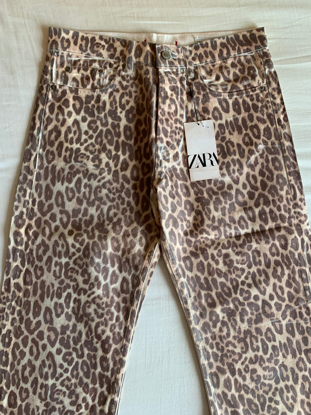 Vaquero Zara Recto Animal Print Leopardo