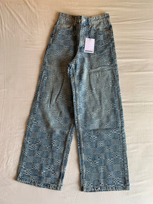 Vaquero Bershka Super Baggy Jacquard Azul
