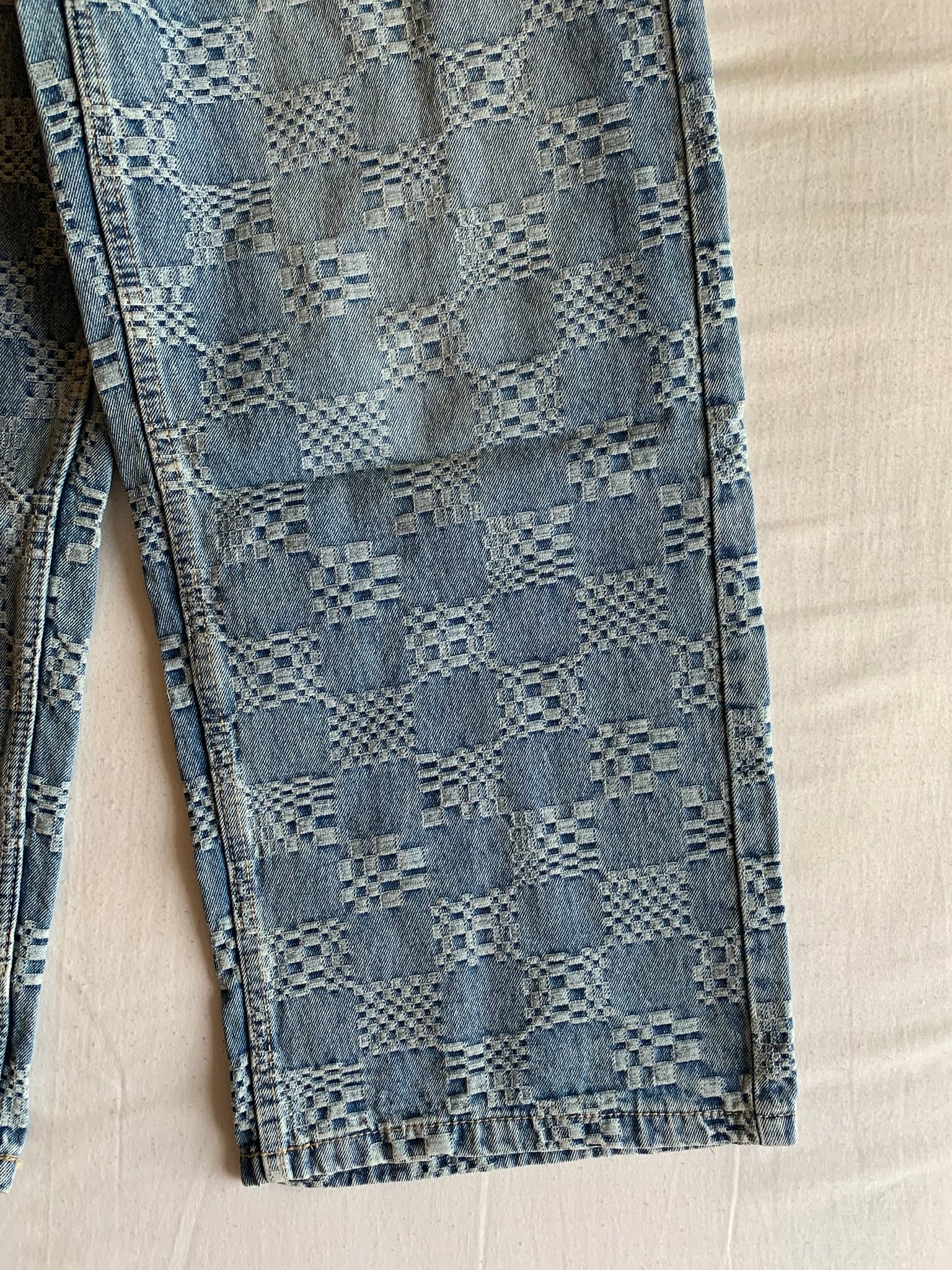 Vaquero Bershka Super Baggy Jacquard Azul