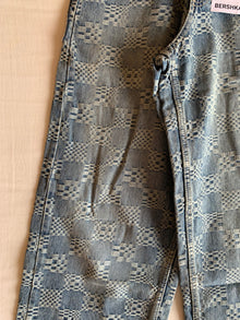 Vaquero Bershka Super Baggy Jacquard Azul