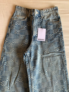 Vaquero Bershka Super Baggy Jacquard Azul
