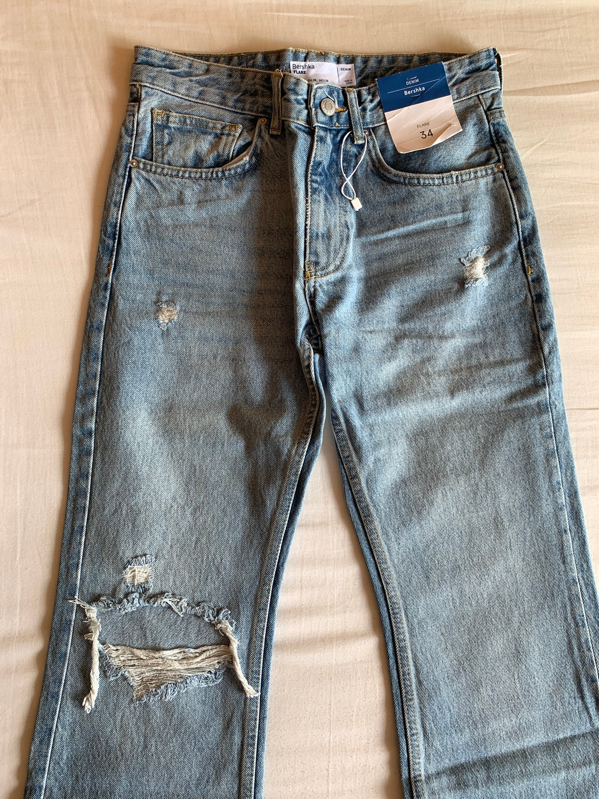 Vaquero Bershka Flare Azul Claro