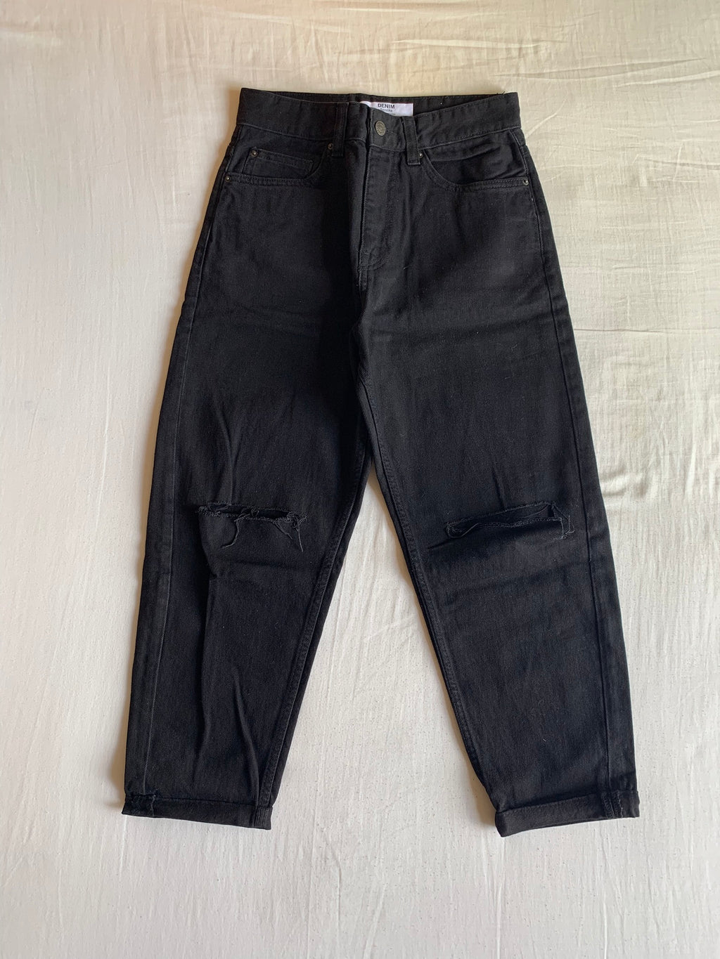 Vaquero Bershka Negro Roto