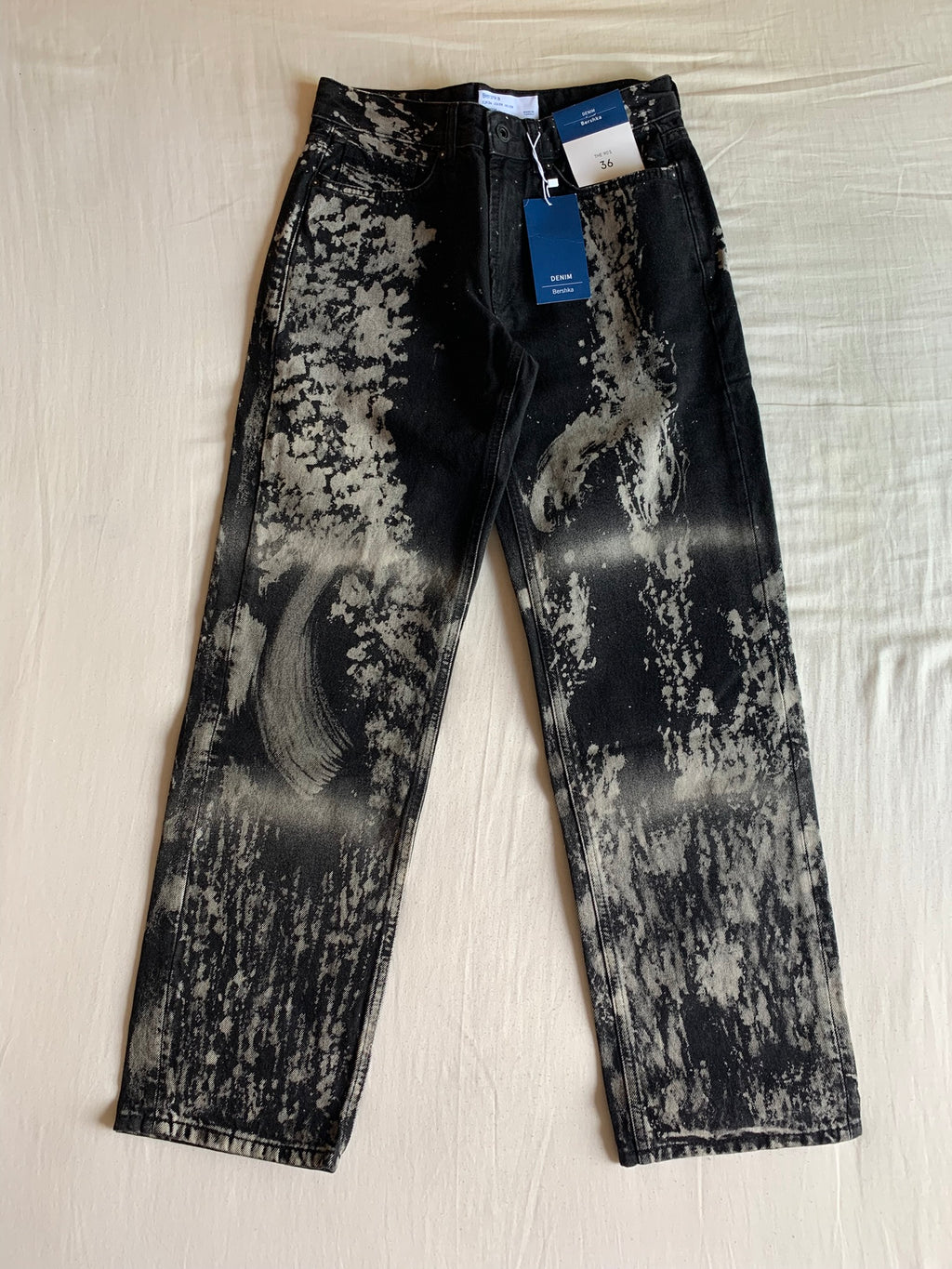 Vaquero Bershka The 90s Negro Lejía