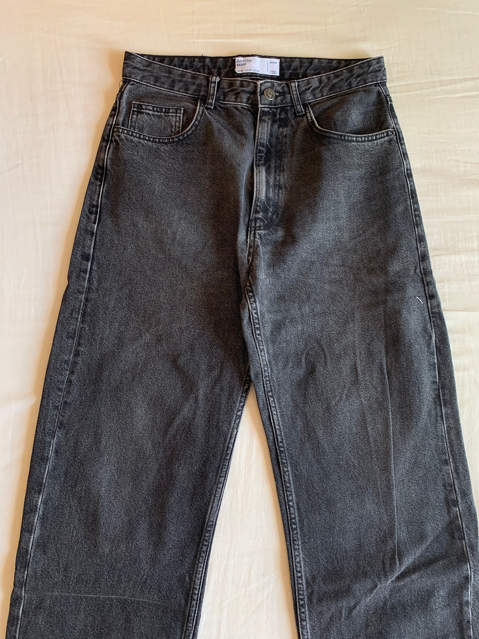 Vaquero Bershka Baggy Gris Oscuro